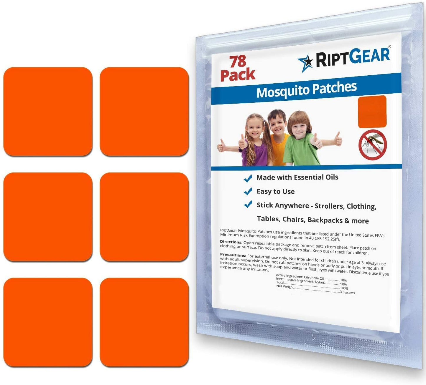 Mosquito Repellent Patches (78 Pack) (Orange)