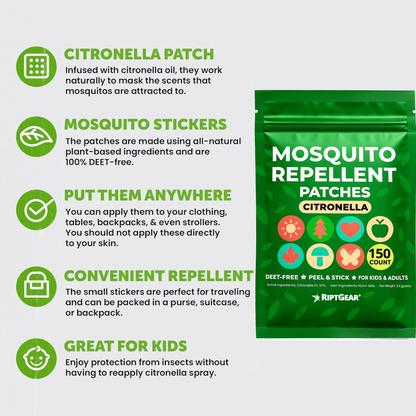 Mosquito Repellent Patches (150 Pack) (Green)