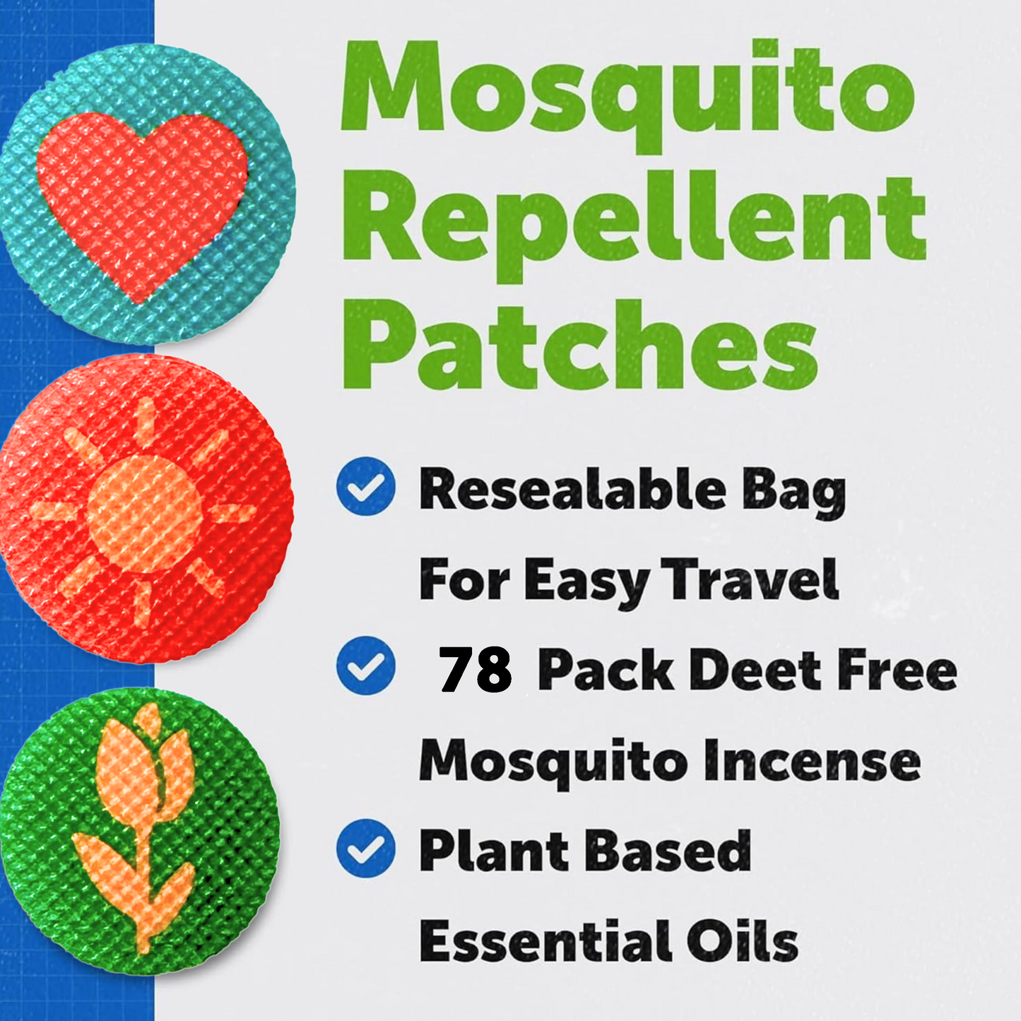 Mosquito Repellent Patches (150 Pack) (Green)
