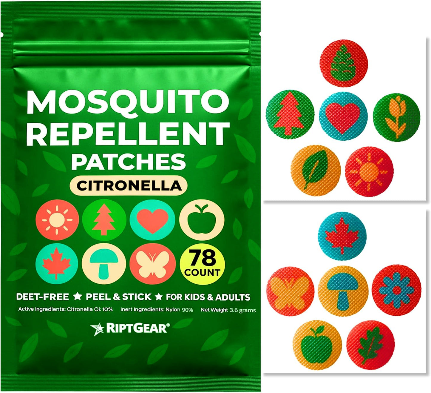 Mosquito Repellent Patches (78 Pack) (Green)