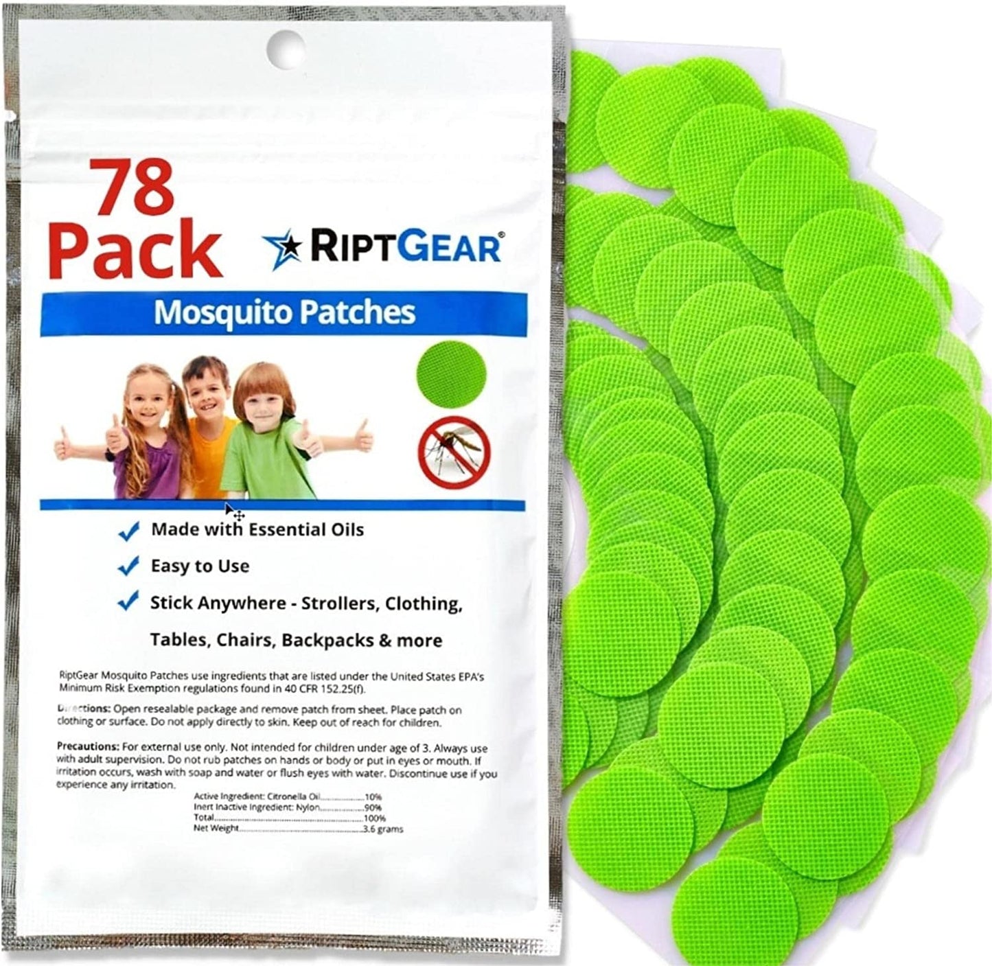 Mosquito Repellent Patches (78 Pack) (Green)